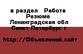  в раздел : Работа » Резюме . Ленинградская обл.,Санкт-Петербург г.